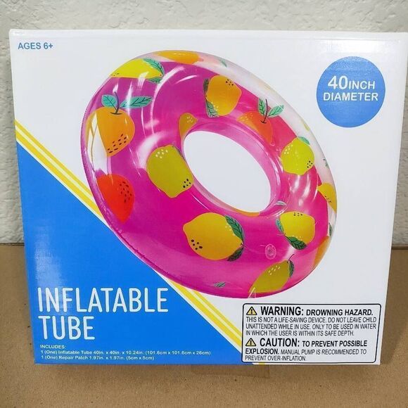 Lemons Inflatable Swim Inner Tube Pool Float - Picture 2 of 3